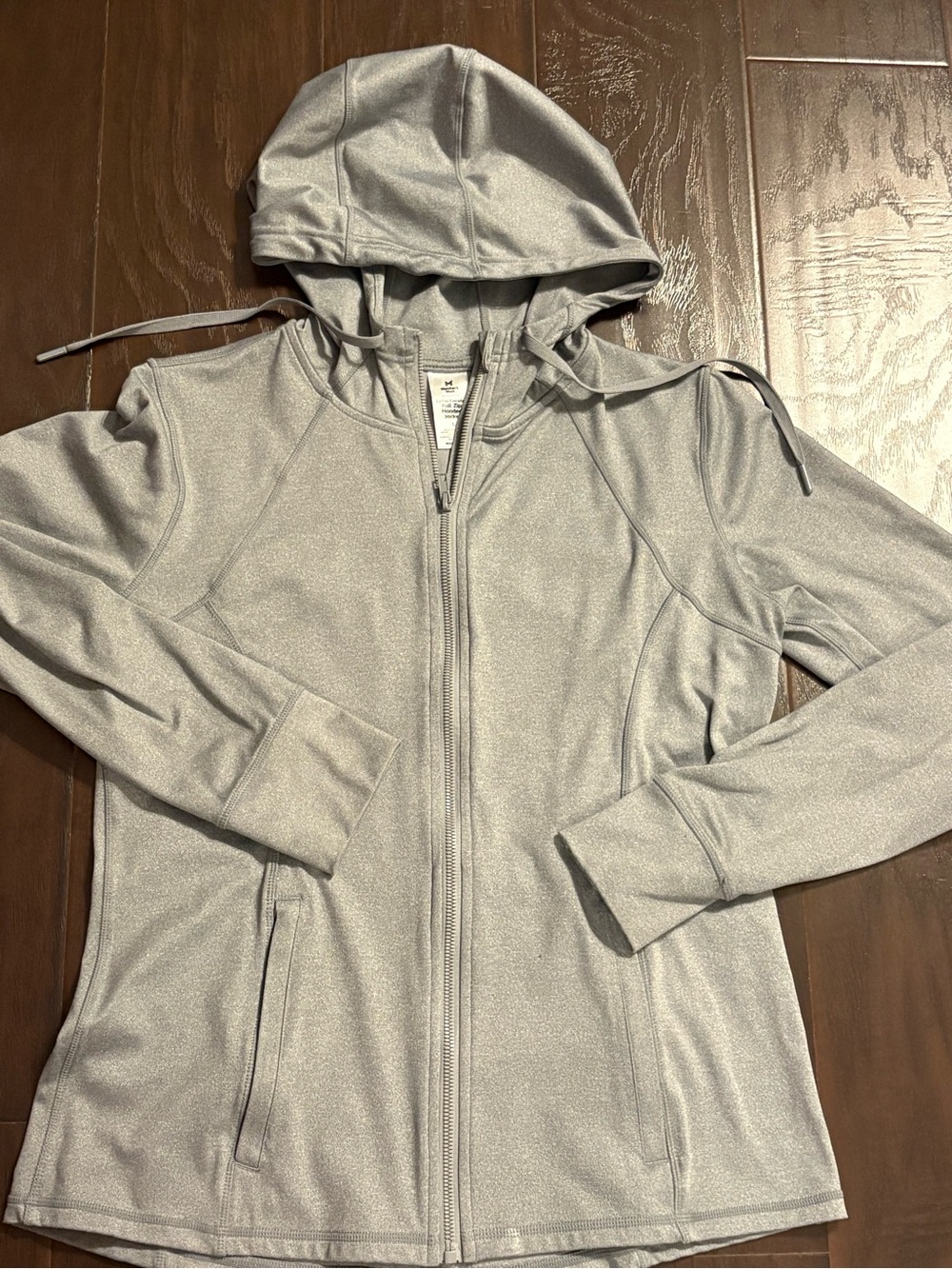 Members Mark Grey and Blue Hooded Zip-Up Jacket